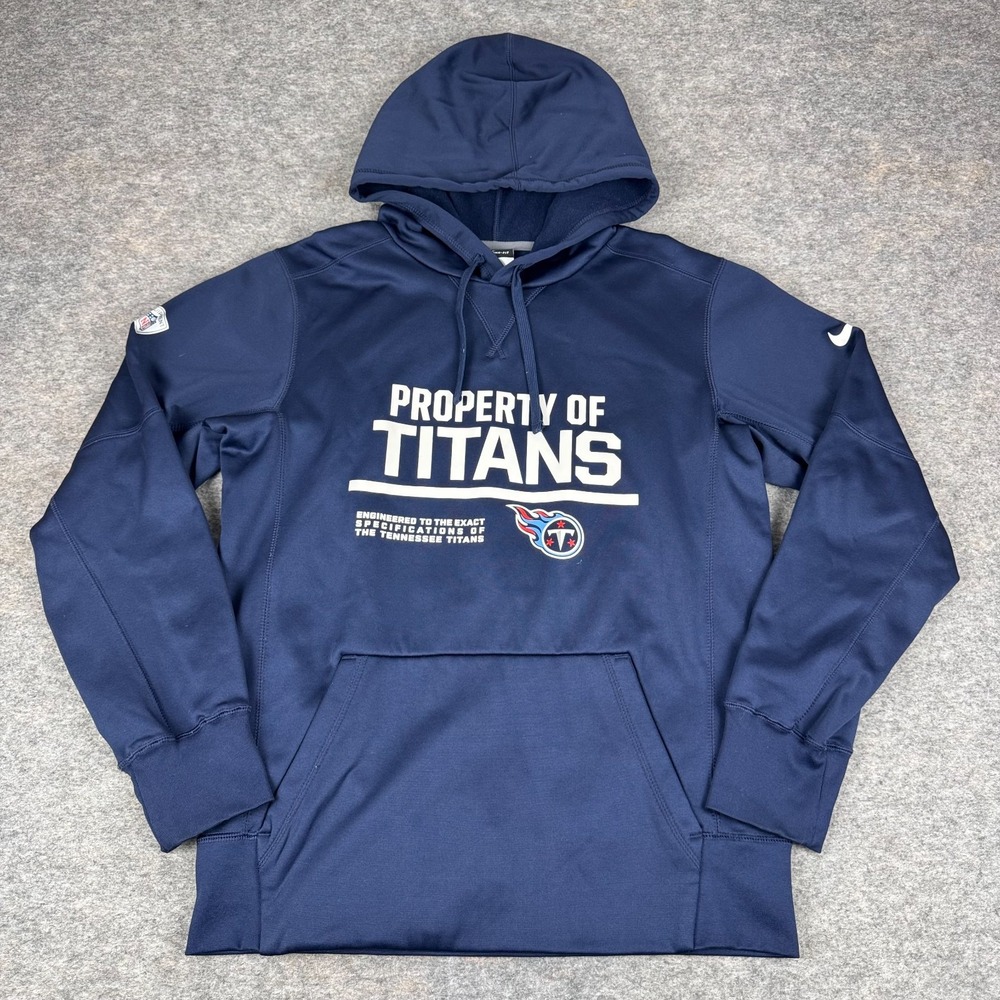 Nike Therma Fit Tennessee Titans Hoodie‎ Pullover Fleece Blue Mens Small S